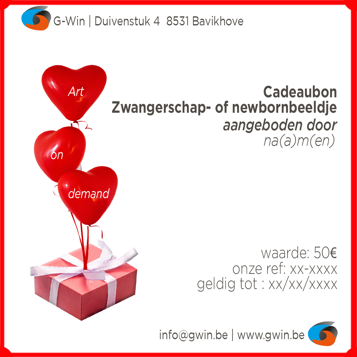 50€ Cadeaubon voor een aanstaande mama en/of ouders